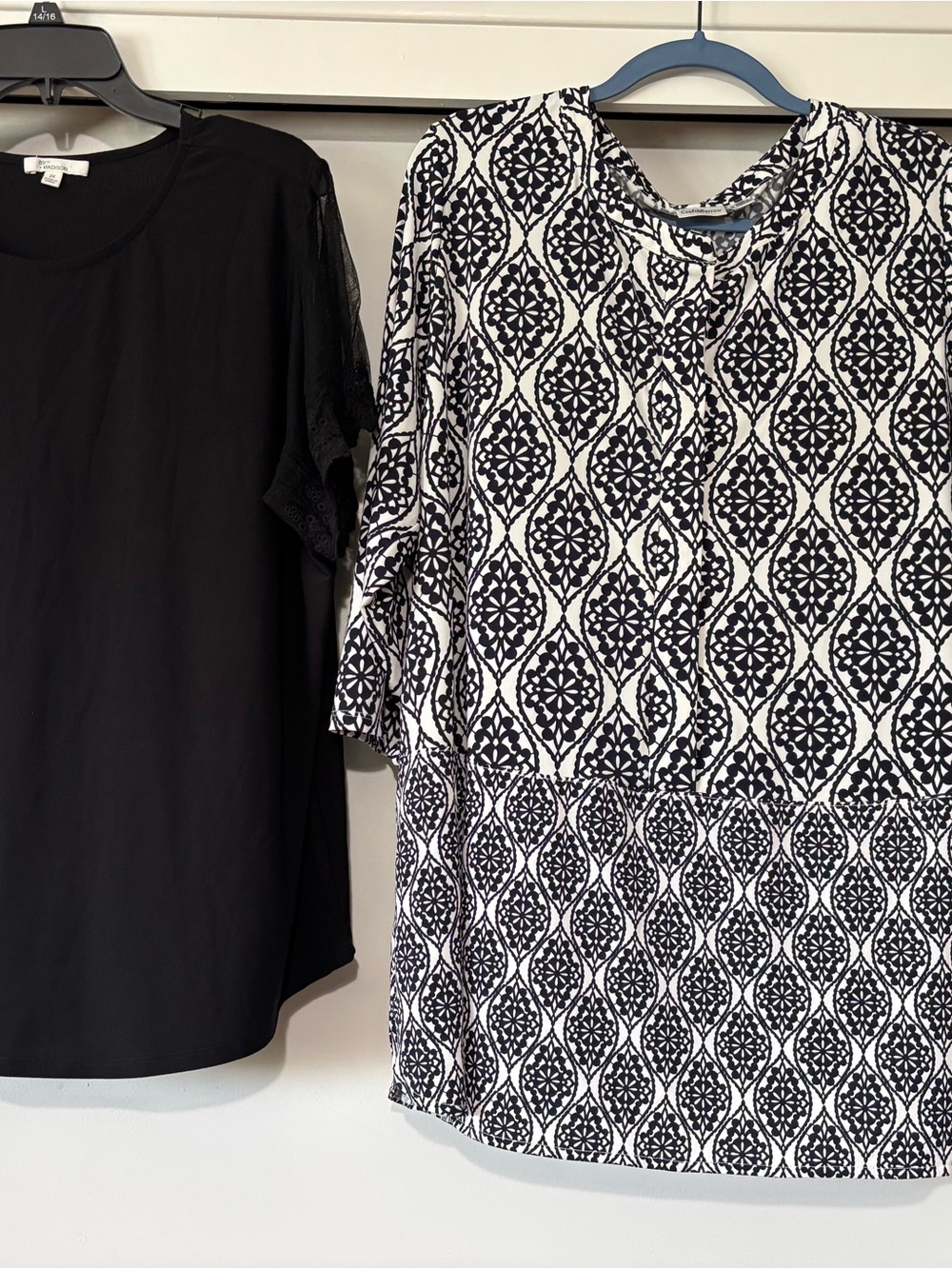 croft & barrow Black and White Printed Tunic Top